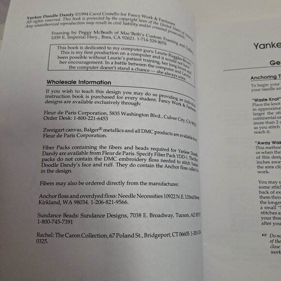 Fleur De Paris Yankee Doodle Dandy Cross-Stitch Chart Book Carol Costello - Picture 9 of 10